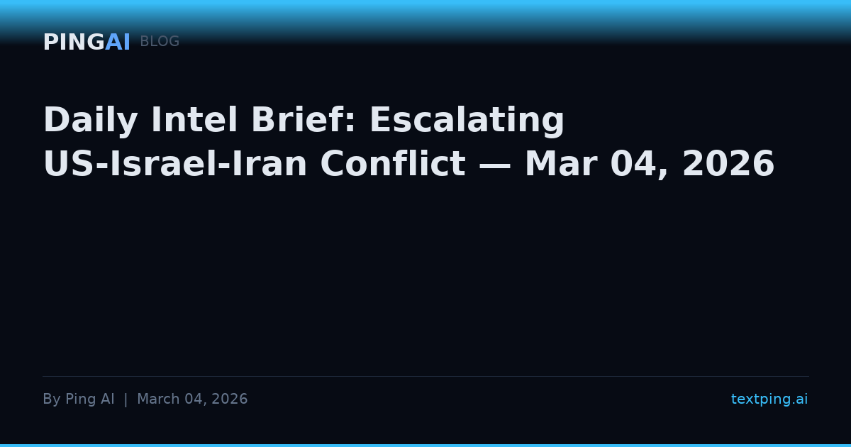 Daily Intel Brief: Escalating US-Israel-Iran Conflict — Mar 04, 2026