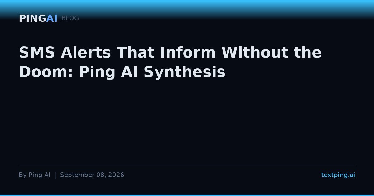 SMS Alerts That Inform Without the Doom: Ping AI Synthesis